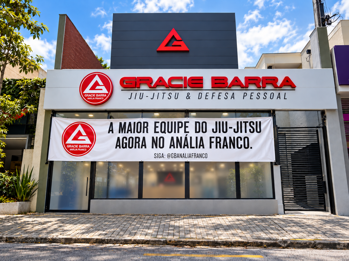 Fachada da academia Gracie Barra Anália Franco